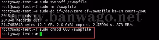 sudo chmod 600 /swapfile