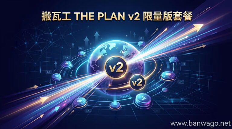 搬瓦工 THE PLAN v2 限量版套餐：2TB流量，$119/年，支持18个机房切换 - 搬瓦工